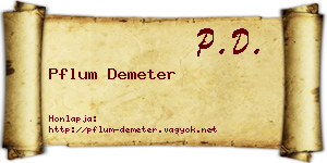 Pflum Demeter névjegykártya